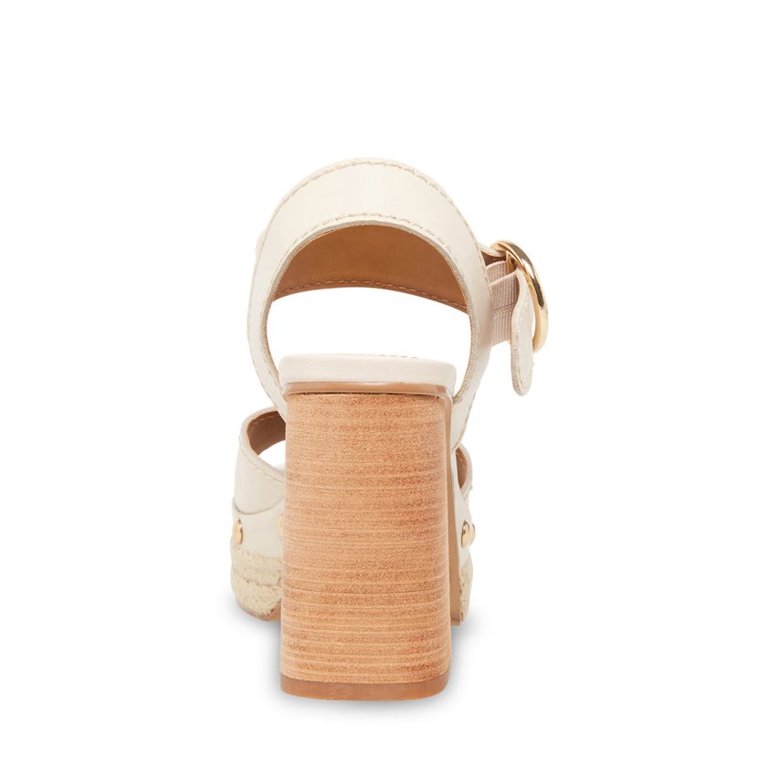 Sandalias Tacones Steve Madden Kamille Cuero Mujer Blancas | ES ZA9264